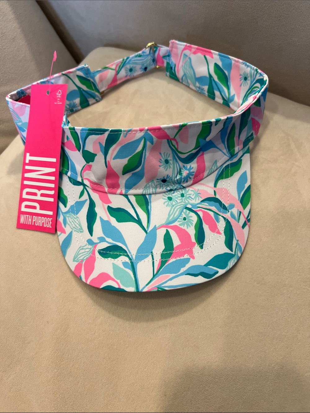 NWT Lilly Pulitzer Floral Visor - Pink, Blue, Teal & Green